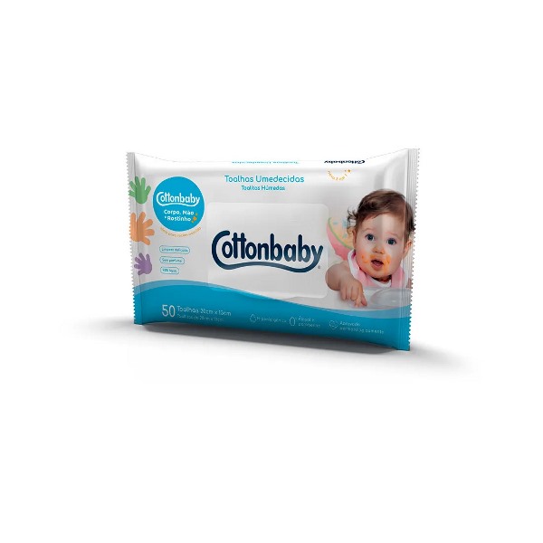TOALHA UMED COTTONBABY 50UN RECEM NASCIDO